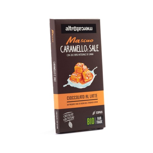 CIOCCOLATO MASCAO AL LATTE CARAMELLO  SALE E ZUCCHERO INTEGRALE DI CANNA - BIO