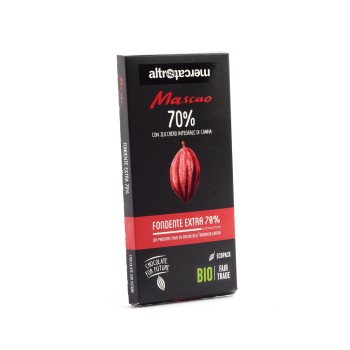 CIOCCOLATO MASCAO FONDENTE EXTRA 70% CON ZUCCHERO INTEGRALE DI CANNA- BIO