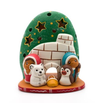 PRESEPE TEA LIGHT IGLOO VERDE