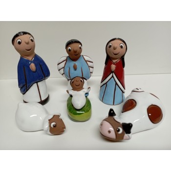 PRESEPE 6 PEZZI MUCCA DISTESA CERAMICA