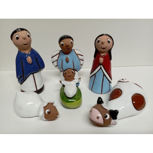 PRESEPE 6 PEZZI MUCCA DISTESA CERAMICA